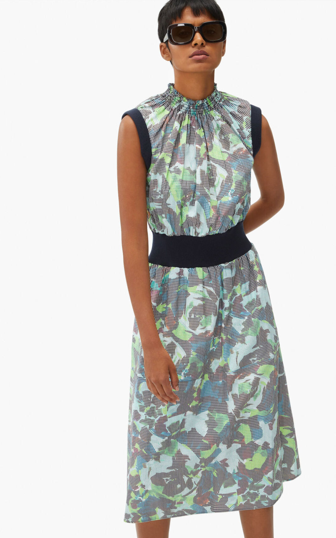 Kenzo Archive Floral fitted Vestidos Mujer Verde | 2650781-CZ